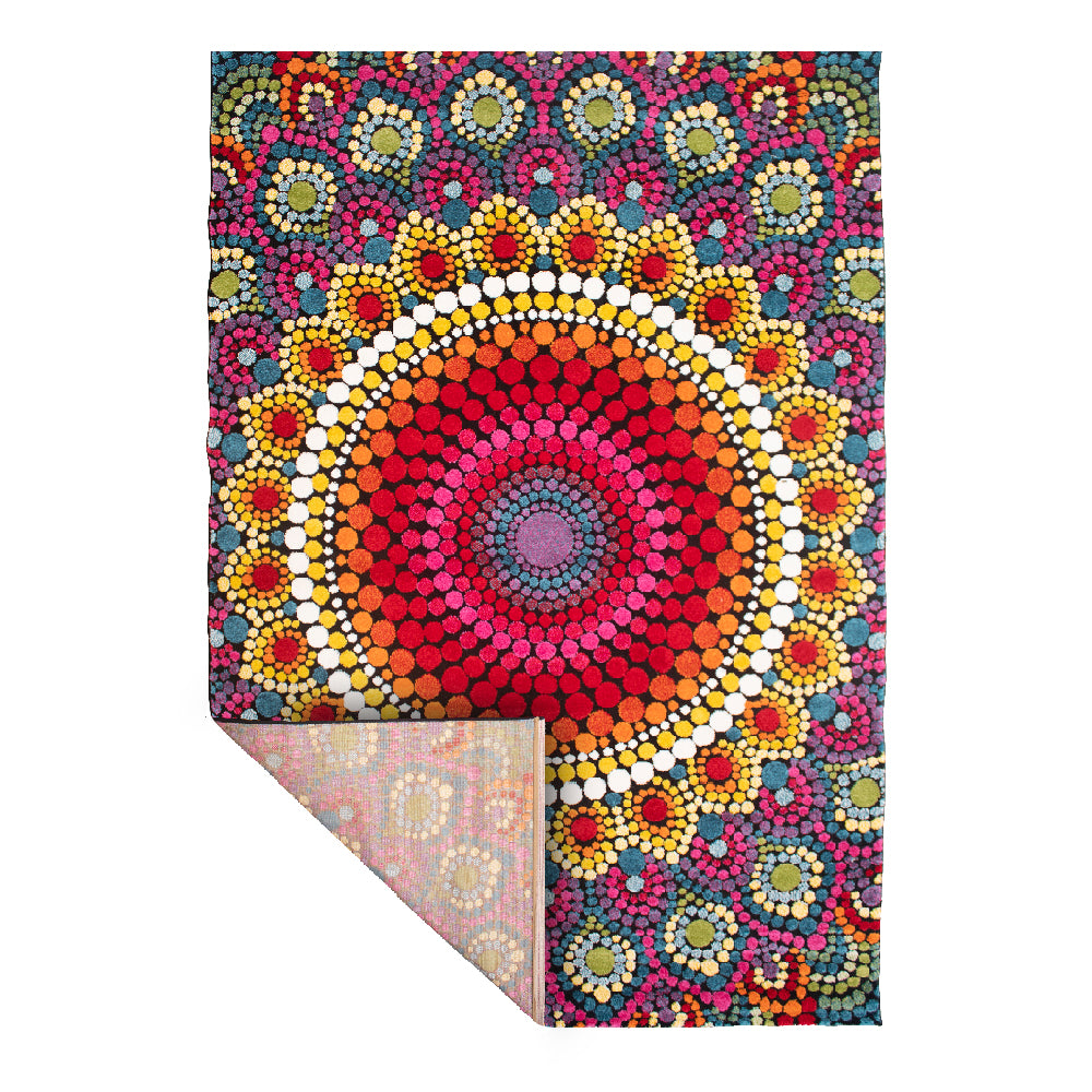 Tapete multicolor con diseño y estilo hindú (Mandala 22841-110)