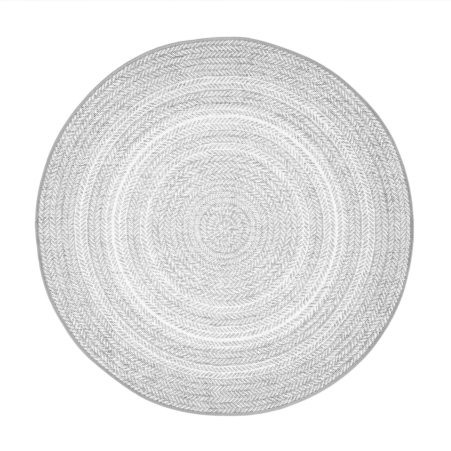 Tapete gris redondo texturizado de estilo rústico y artesanal (Essenza 48837-637)