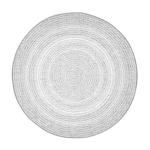 Tapete gris redondo texturizado de estilo rústico y artesanal (Essenza 48837-637)