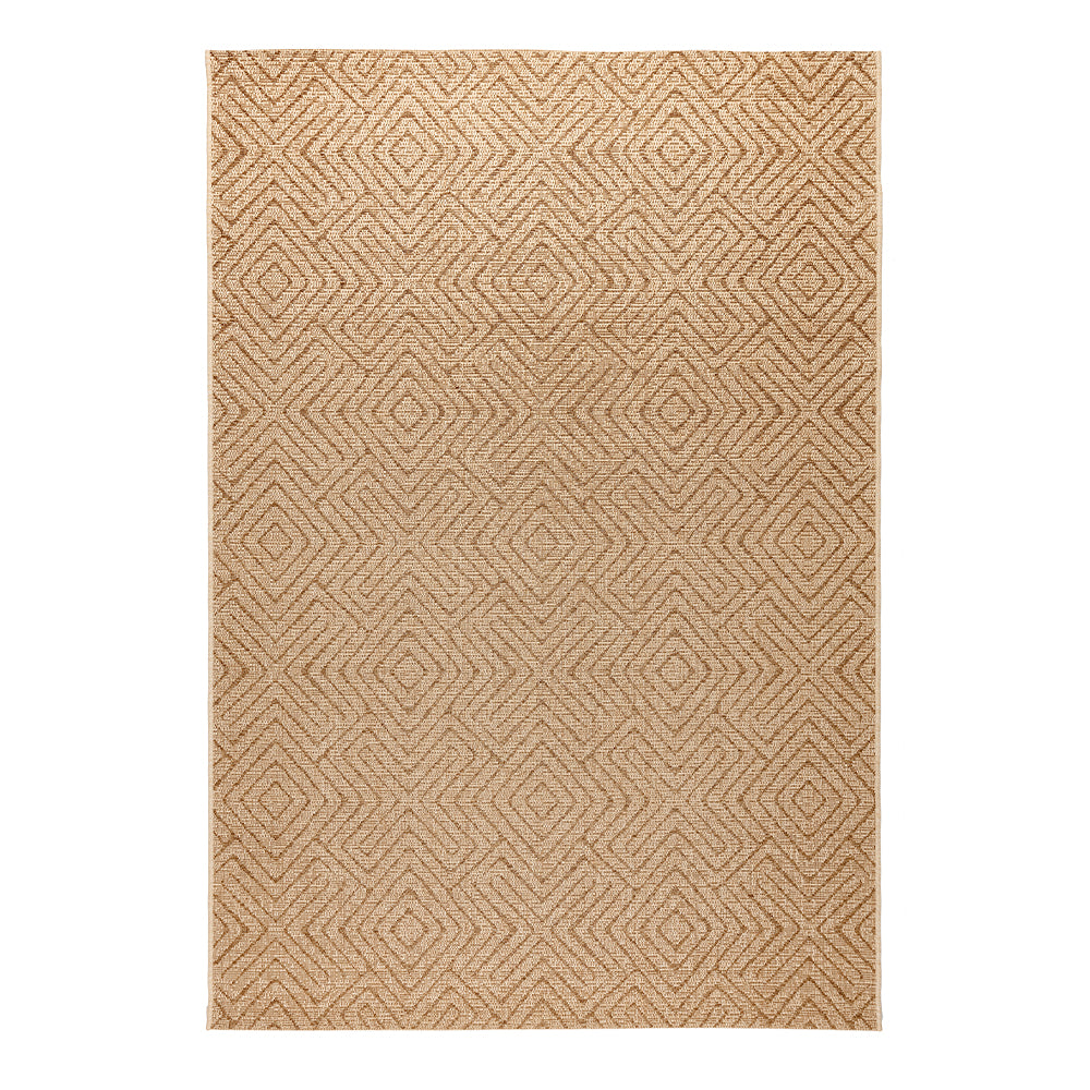 Tapete marrón de yute sintético con diseño texturizado y estilo artesanal (Grace 39771-725)