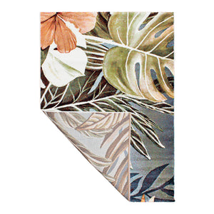 Tapete multicolor verde, azul y naranja con diseño floral de estilo moderno (Las Chicas Que Pintan 76114-110)