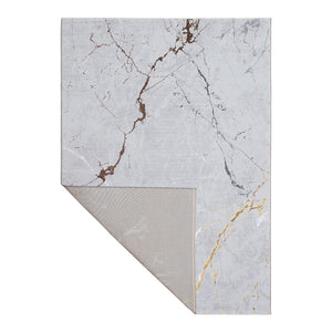 Tapete Nora - Color: Gris claro, oro, cobre, blanco 65590-495