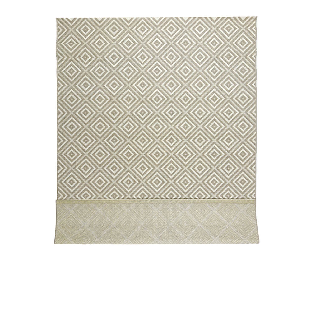 Tapete beige con textura rústica y diseño geométrico de estilo artesanal (Essenza 48607-686)