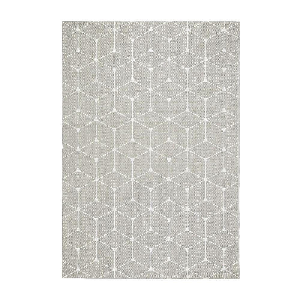 Tapete gris con diseño geométrico de estilo artesanal (Essenza 48721-637)