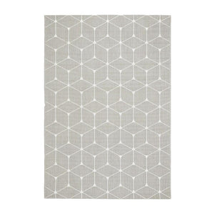 Tapete gris con diseño geométrico de estilo artesanal (Essenza 48721-637)