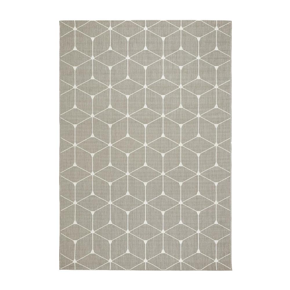 Tapete gris con diseño geométrico y textura que genera un estilo artesanal (Essenza 48721-686)