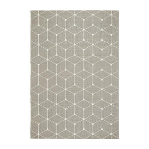 Tapete gris con diseño geométrico y textura que genera un estilo artesanal (Essenza 48721-686)