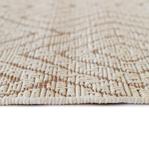 Tapete beige de yute sintético texturizado con estilo artesanal (Grace 39771-336)