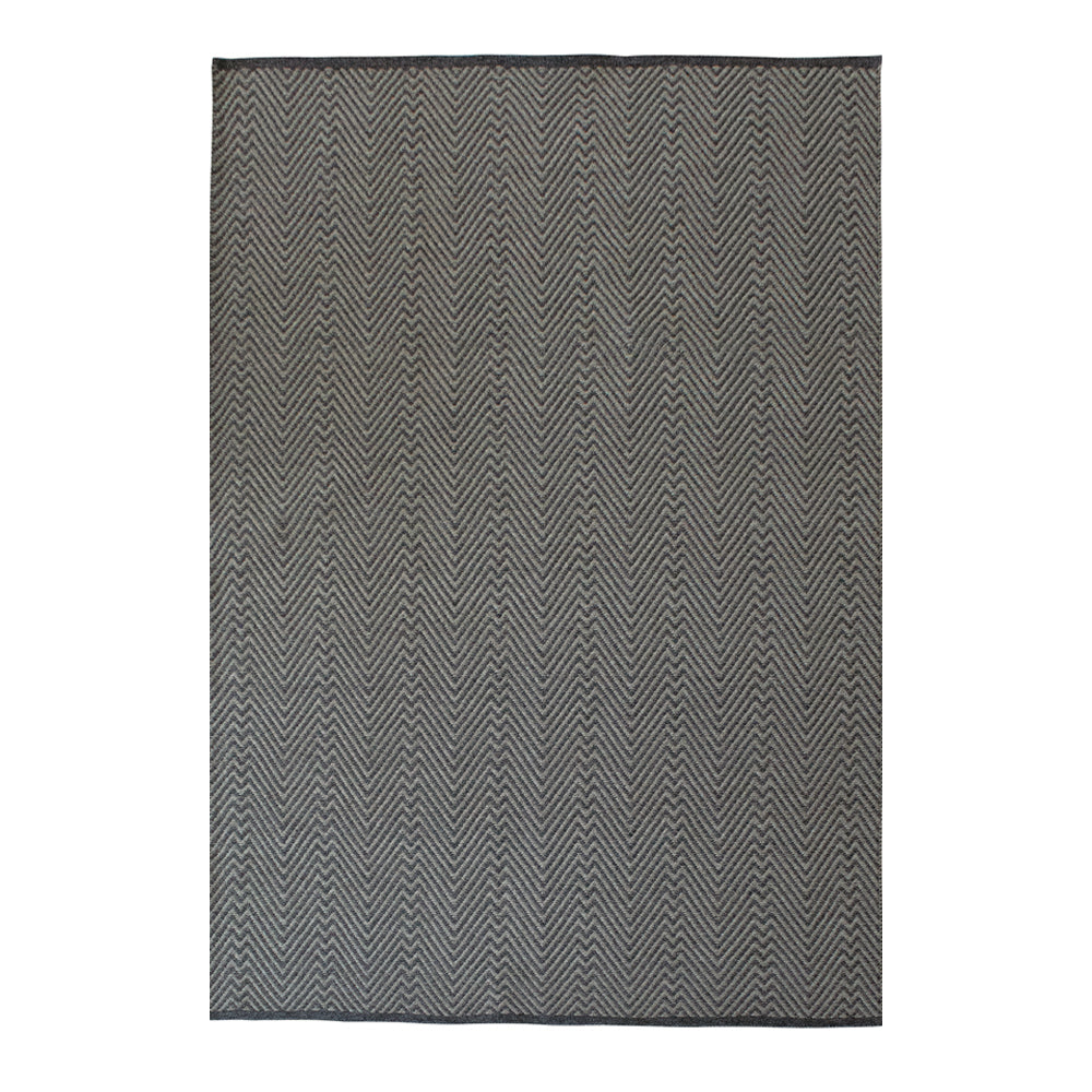Tapete gris con diseño de Zigzag, texturizado, de estilo artesanal (Hadis P0525-370)