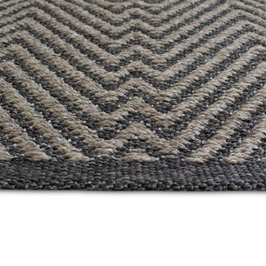 Tapete gris con diseño de Zigzag, texturizado, de estilo artesanal (Hadis P0525-370)