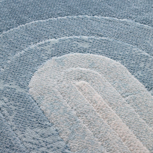Tapete azul ovalado de estilo moderno y elegante  (Prisma 473198-AK501)