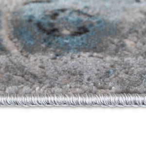 Tapete gris y azul con diseño que simula la acuarela de estilo moderno y elegante (Vinci 59-L)